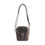 Dark brown leather shoulder bag for ladies or gentlemen