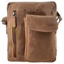 Crossbody Shoulder Bag Made Of Taupe Leather