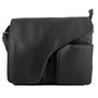 Black Messenger Bag Shoulder Bag Of Genuine Leather