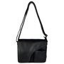 Black Messenger Bag Shoulder Bag Of Genuine Leather