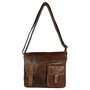 Light Brown Shoulder Bag Messenger Bag Made Of Genuine Leather