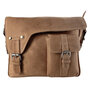 Shoulder Bag Messenger Bag Made Of Taupe Leather