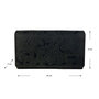 Spacious RFID ladies wallet made of black leather with a floral print