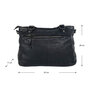 Arrigo Shoulder Bag Handbag Ladies in Black Washed Leather