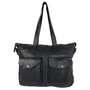 Women's Bag, Shoulder Bag, Handbag of Black Washed Leather