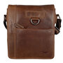 Light Brown Crossbody Shoulder Bag Made of Genuine Leather