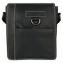 Black Crossbody Shoulder Bag In Buffalo Leather