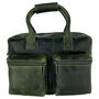 Western bag in supple green cowhide leather, large model