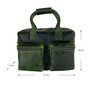 Western bag in supple green cowhide leather, large model