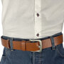 Perforated belt cognac 4 cm