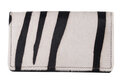 Dames portemonnee donkerbruin leer met zebra print