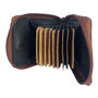 Card holder brown cowhide leather with zipper
