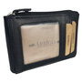 Card holder black cowhide leather with zipper