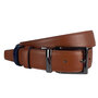 Leather Belt - 3.5 cm Wide - Double-Sided Cognac Or Dark Blue