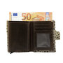 Leather Card Holder Dark Brown with Card Protector and Cheetah Print
