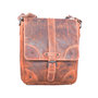 Natural leather ladies shoulder bag crossbody cognac brown