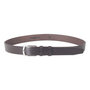Dark Brown Leather Belt Of 3 cm Wide With A Silver Buckle
