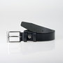 Buffalo leather belt, 3.5 cm wide in the color black