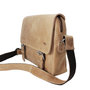 Leather Messenger Bag In The Color Taupe