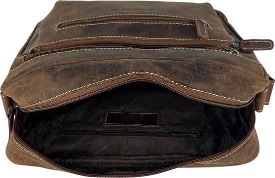 Arrigo Dames Schoudertas - Cognac Buffelleer Crossbody Tas - Arrigo.nl