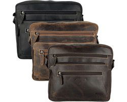 Arrigo Dames Schoudertas - Cognac Buffelleer Crossbody Tas - Arrigo.nl