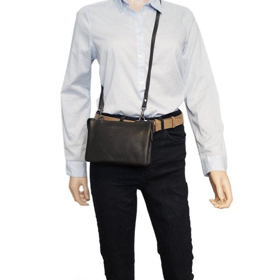 Arrigo Dames Tasjes - Klein Donkerblauw Leren Schoudertasje voor Festivals - Arrigo.nl