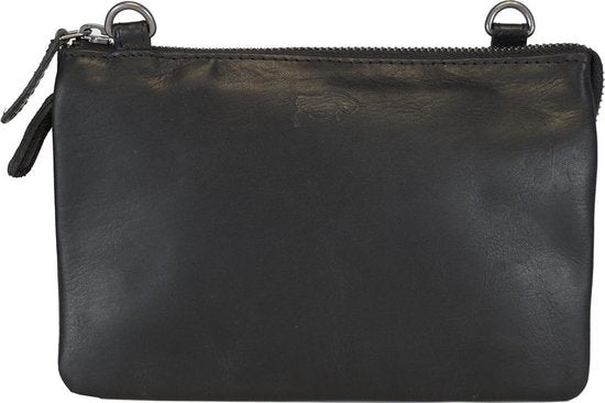 Arrigo Dames Tasjes - Klein Zwart Leren Schoudertasje voor Festivals - Arrigo.nl