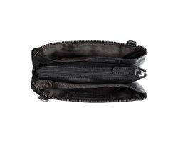 Arrigo Dames Tasjes - Klein Zwart Leren Schoudertasje voor Festivals - Arrigo.nl