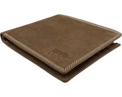 Arrigo Heren Billfold Portemonnee Plat Model van Cognackleurig Buffelleer - Arrigo.nl