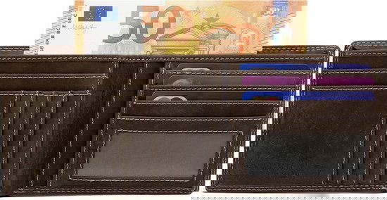 Arrigo Heren Billfold Portemonnee Plat Model van Cognackleurig Buffelleer - Arrigo.nl