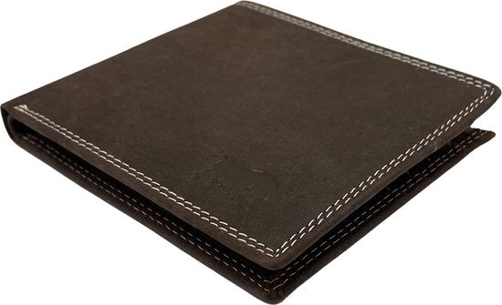 Arrigo Heren Billfold Portemonnee Plat Model van Cognackleurig Buffelleer - Arrigo.nl