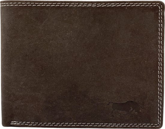 Arrigo Heren Billfold Portemonnee Plat Model van Cognackleurig Buffelleer - Arrigo.nl