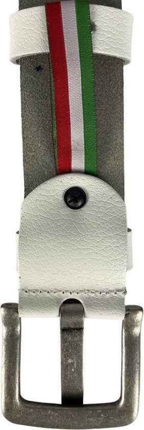 Arrigo Witte Geperforeerde Gaatjesriem - 4 cm breed - Arrigo.nl