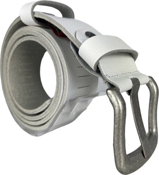 Arrigo Witte Geperforeerde Gaatjesriem - 4 cm breed - Arrigo.nl
