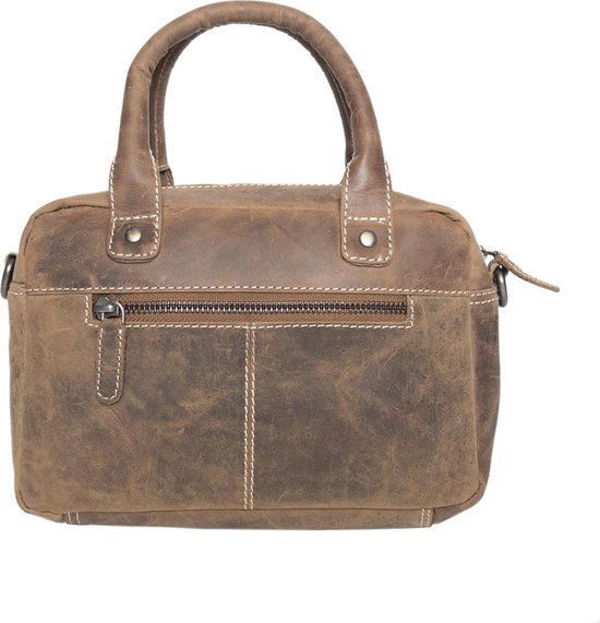 Arrigo dames klein schoudertasje mini westernbag buffelleer cognac - Arrigo.nl