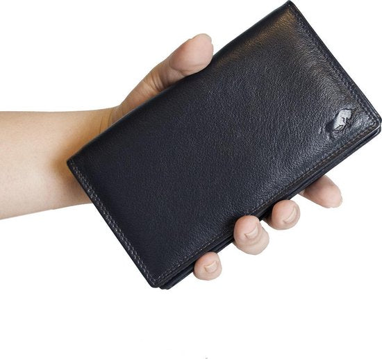 Arrigo damesportemonnee van donkerblauw leer met RFID-bescherming - Arrigo.nl