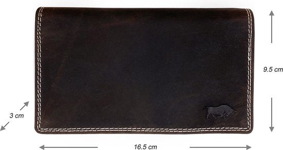 Arrigo damesportemonnee van donkerbruin buffelleer met RFID-bescherming - Arrigo.nl