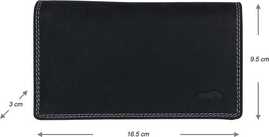 Arrigo damesportemonnee van zwart buffelleer met RFID-bescherming - Arrigo.nl