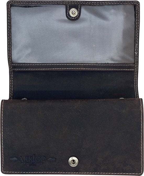 Arrigo damesportemonnee van zwart buffelleer met RFID-bescherming - Arrigo.nl