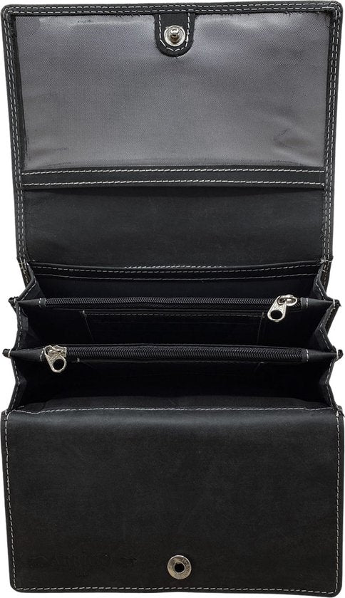 Arrigo damesportemonnee van zwart buffelleer met RFID-bescherming - Arrigo.nl