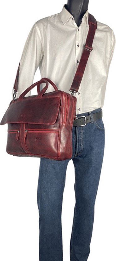 Arrigo laptoptas 17 inch rood - Arrigo.nl