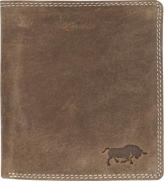 Billfold portemonnee heren buffelleer cognac met muntgeldvak Arrigo - Arrigo.nl