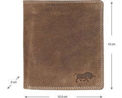 Billfold portemonnee heren buffelleer cognac met muntgeldvak Arrigo - Arrigo.nl