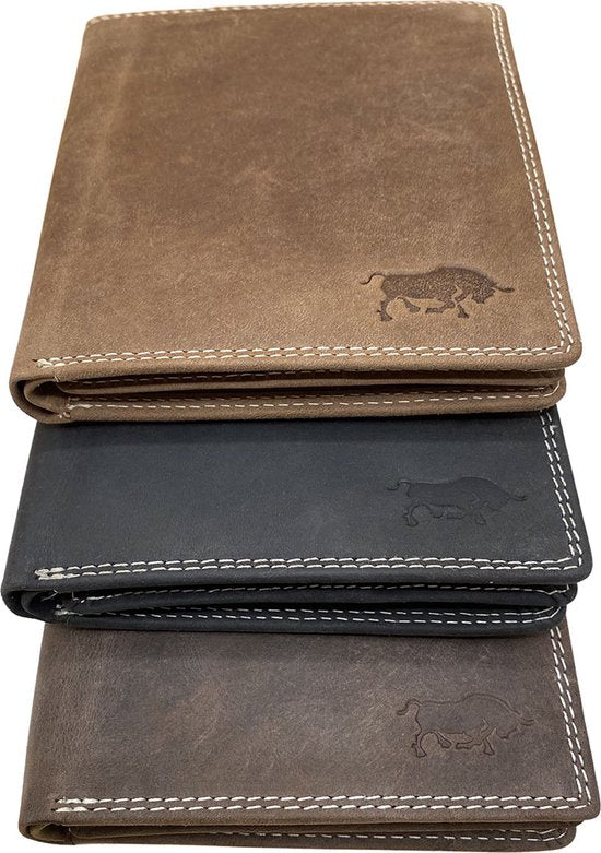 Billfold portemonnee heren buffelleer cognac met muntgeldvak Arrigo - Arrigo.nl