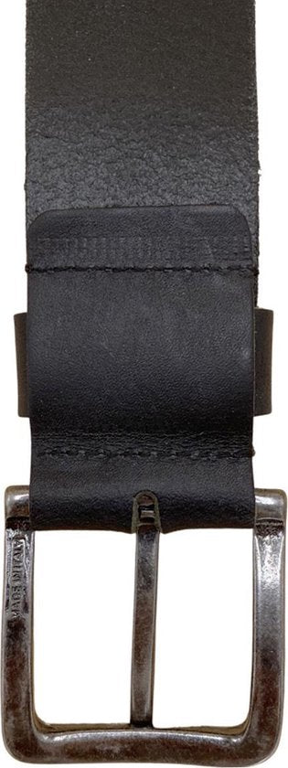 Ceintuur zwart leer 4 5 cm breed broekriem leer zwart - Arrigo.nl