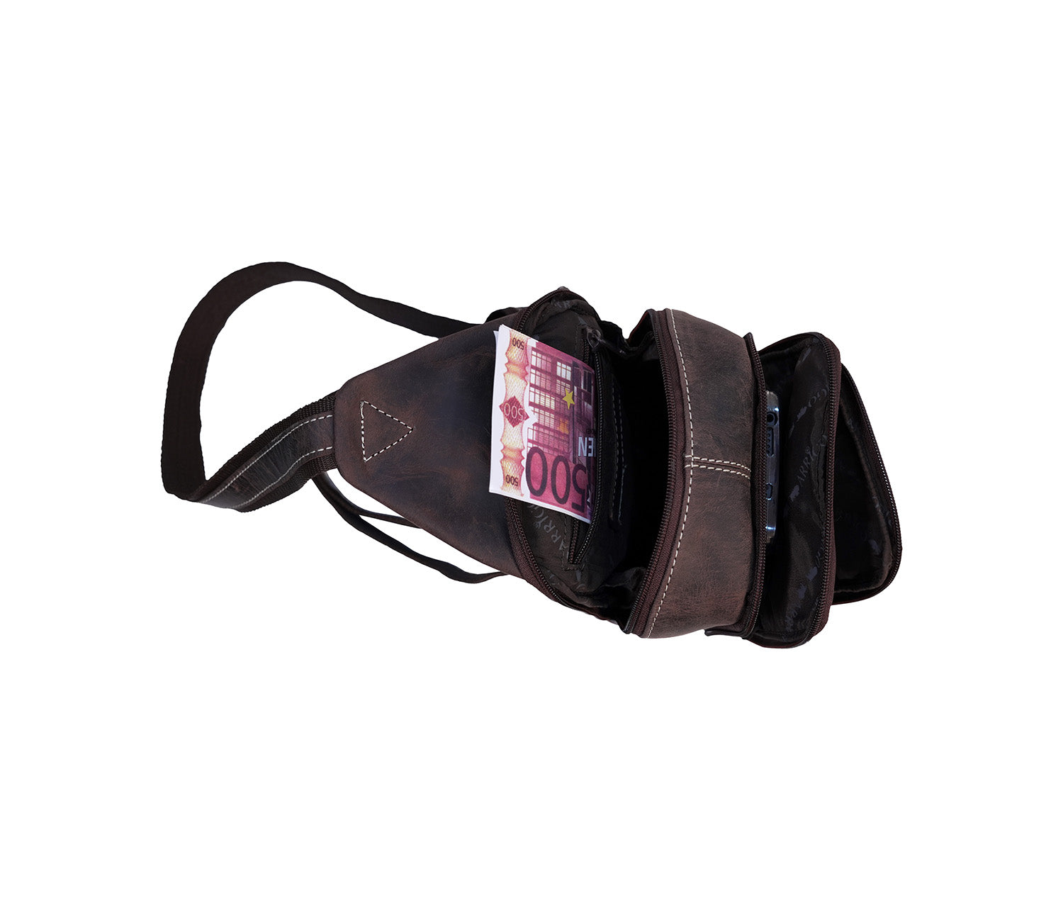 Crossbodytas Slingbag donkerbruin - Arrigo.nl