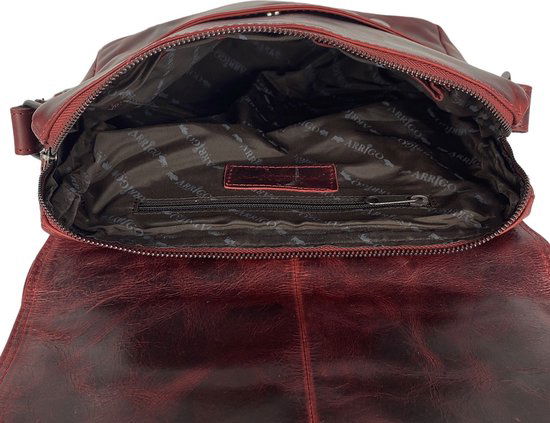 Dames Schoudertas - Rood Leren Messenger Bag / Crossbody Tas - Arrigo.nl