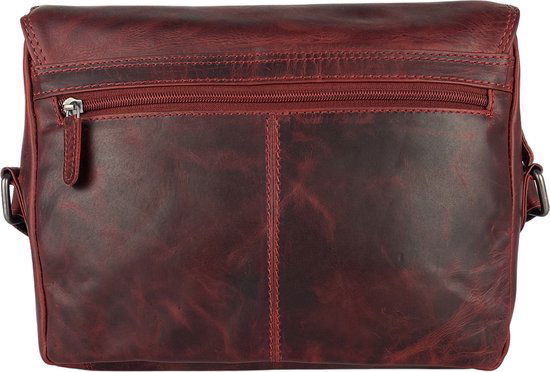 Dames Schoudertas - Rood Leren Messenger Bag / Crossbody Tas - Arrigo.nl