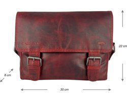 Dames Schoudertas - Rood Leren Messenger Bag / Crossbody Tas - Arrigo.nl