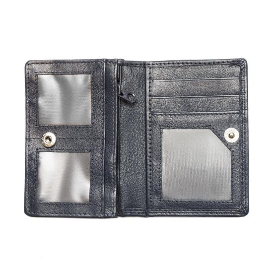 Dames portemonnee mini donkerblauw leer dames portemonnee donkerblauw extra klein - Arrigo.nl